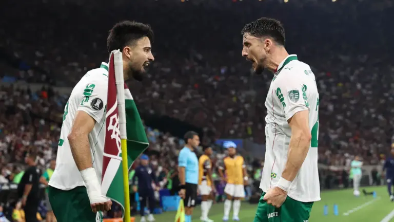 Palmeiras e Fluminense no jogo de ida da semifinal da Libertadores, em 14 de outubro