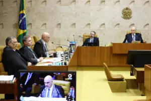 Alexandre de Moraes fala em sessão plenária do STF em 29 de outubro de 2026