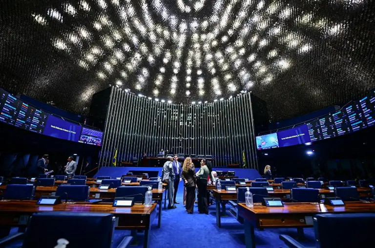 Plenário do Senado durante sessão de discussão da proposta sobre a jornada de trabalho
